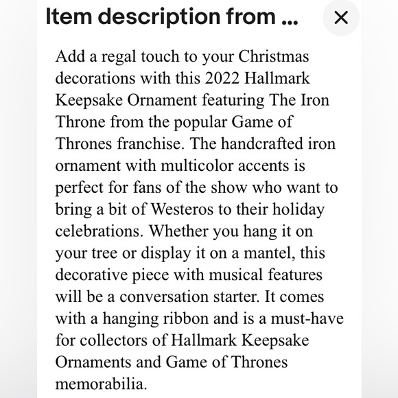 Iron Throne Ornament - Picture 9 of 15